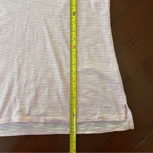 Talbots Roll Cuff Johnny Collar Striped Pullover Polo Pink White stripe size M - Picture 7 of 8